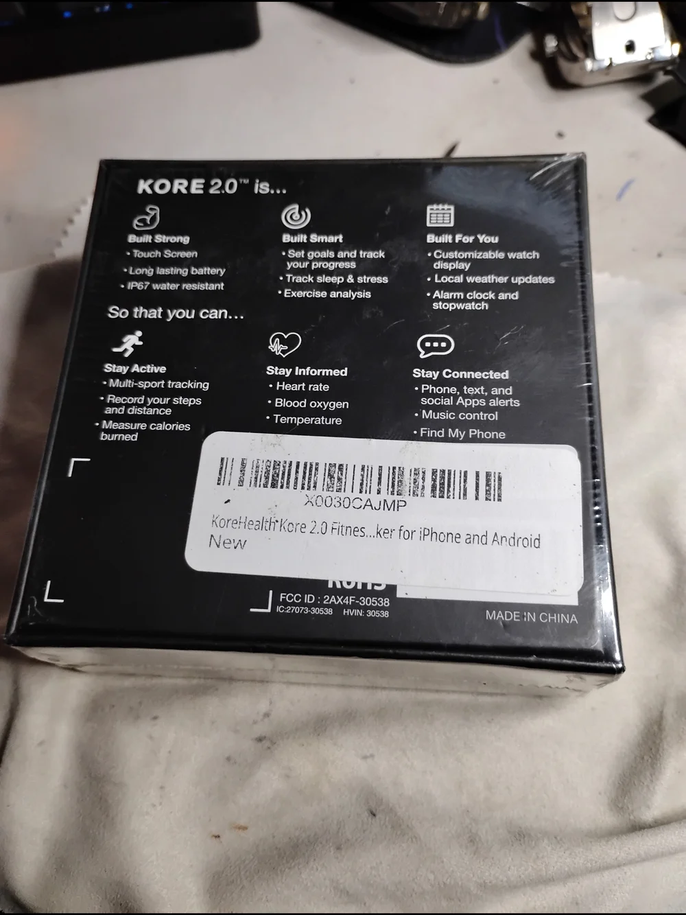 Source Unknown Kore 2.0 Black Smart Fitness Band